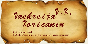 Vaskrsija Korićanin vizit kartica